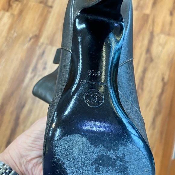 These Authentic Chanel booties are so gorgeous. The gray and black make them 😍 - Picture 2 of 11